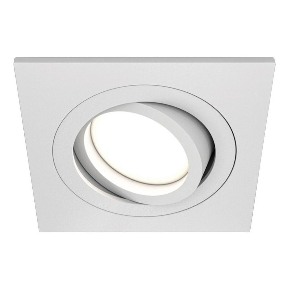 Einbaustrahler Atom, GU10, weiß, eckiger Rahmen