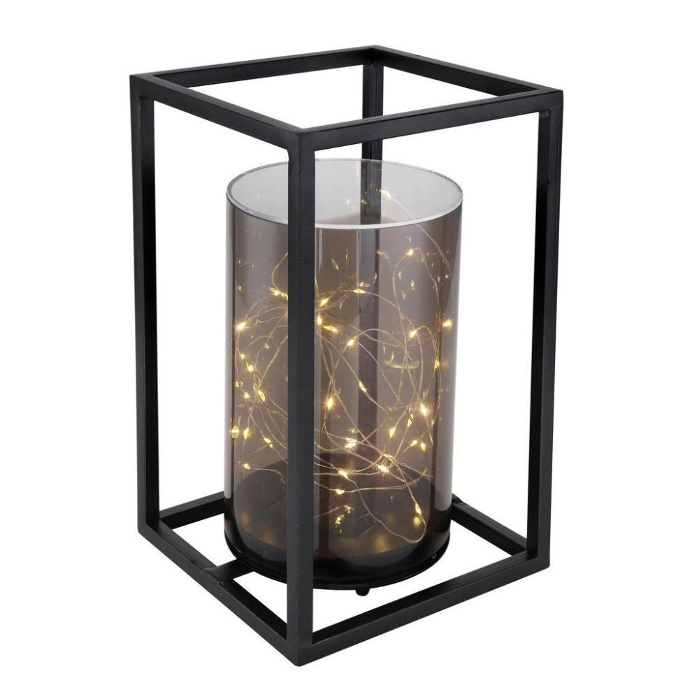 Solarleuchte Metall schwarz 40xLED