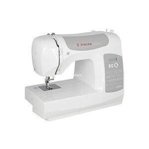 Singer Freiarmnähmaschine C5205 LED-Licht, mit Display, mit Anschiebetisch Weiß, Grau