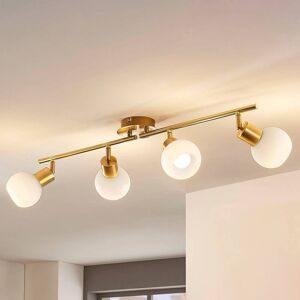 4-flammige LED-Deckenlampe Elaina in Messing