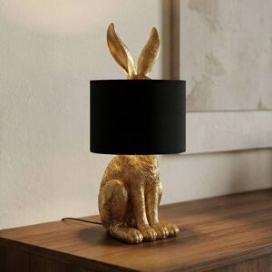 Lindby Lorentina Stoff-Tischlampe, Hase, gold