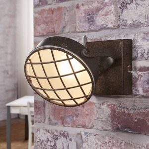 Rostfarbene LED-Wandleuchte Tamin, Industriestil