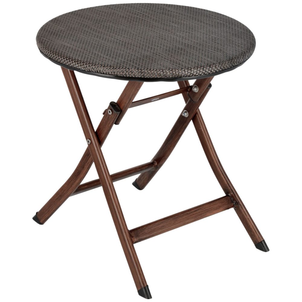 PULSIVA Beistelltisch Outdoor Romalia; 46x46 cm (ØxH); anthrazit/braun; rund