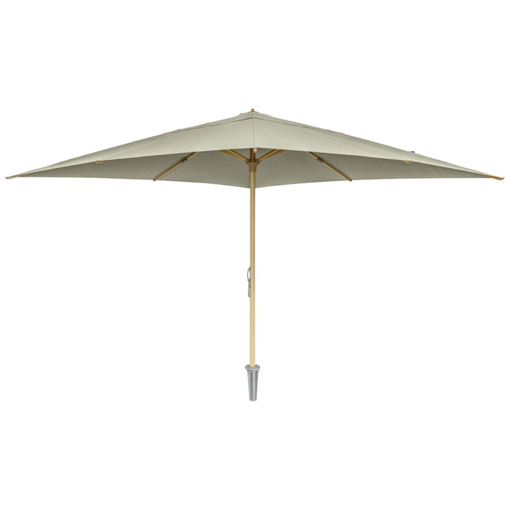 VEGA Gastro Sonnenschirm Fiesto mit Bodenhülse, Gestell holzoptik; 400x400x300 cm (LxBxH); sand; quadratisch