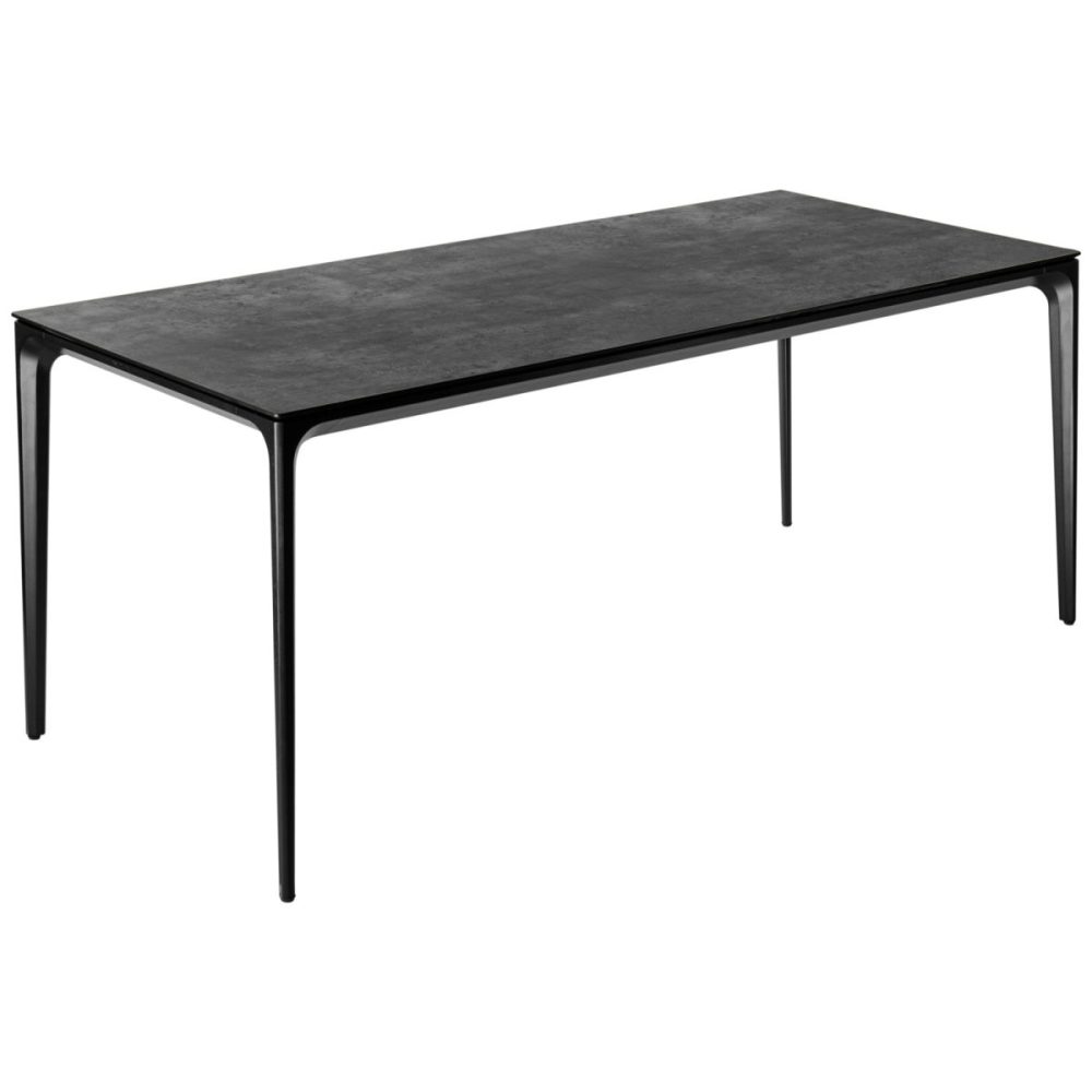 VEGA Outdoor-Tisch Linero rechteckig; 180x80x72 cm (LxBxH); Platte beton, Gestell schwarz; rechteckig