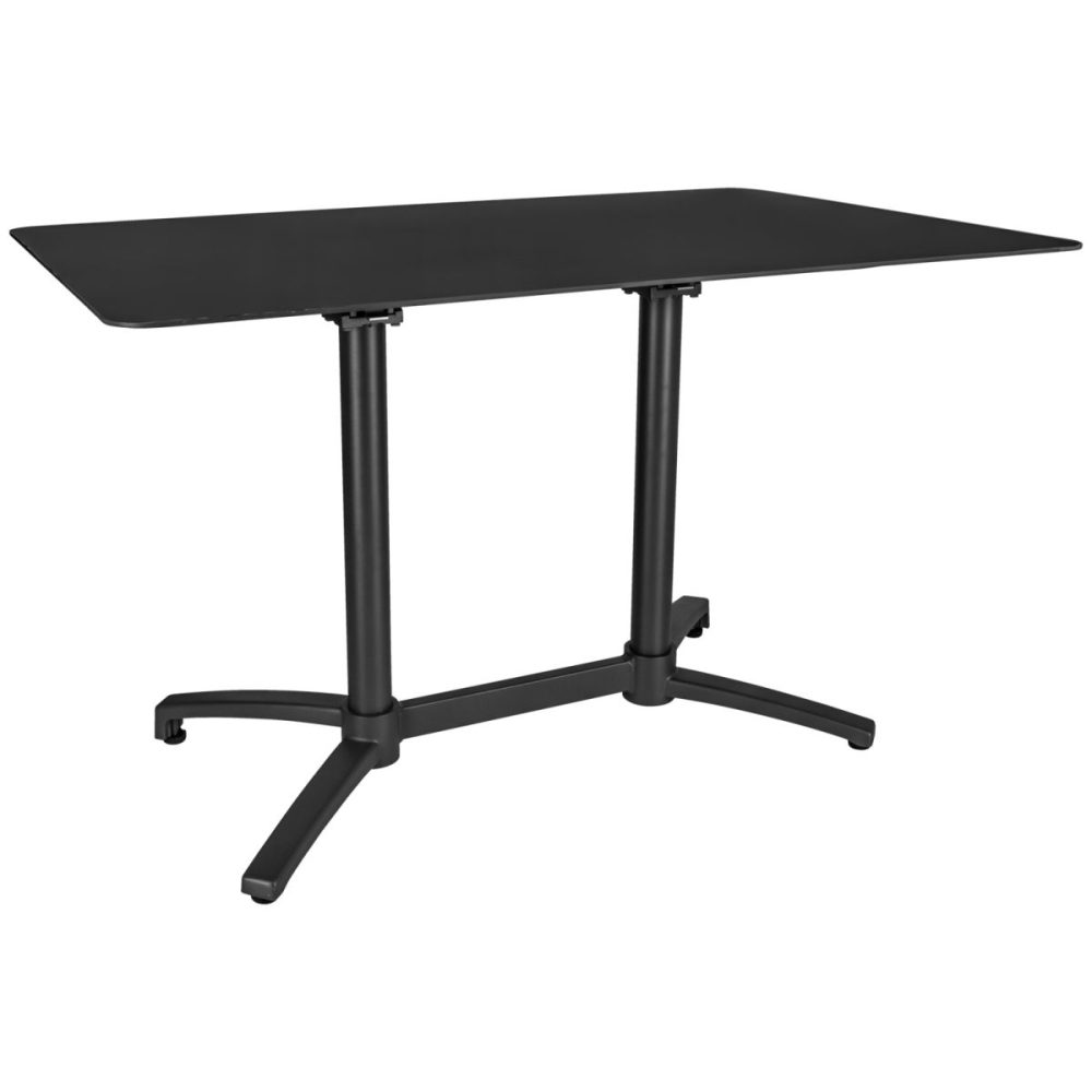 VEGA Outdoor-Aluminium-Tisch Taipa rechteckig; 120x80x72 cm (LxBxH); Platte schwarz, Gestell schwarz; rechteckig