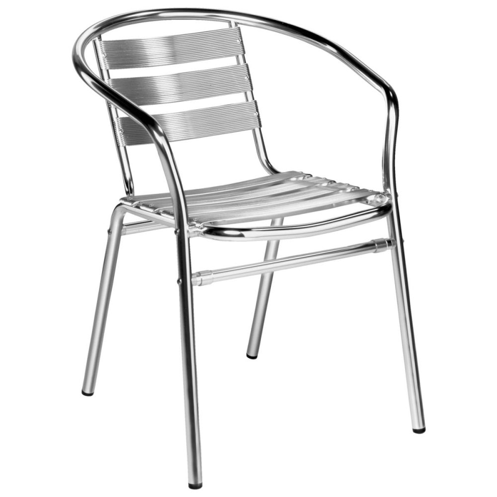 PULSIVA Outdoor-Bistrostuhl Limona mit Armlehne; 53x57x73 cm (BxTxH); silber; 4 Stück / Pack