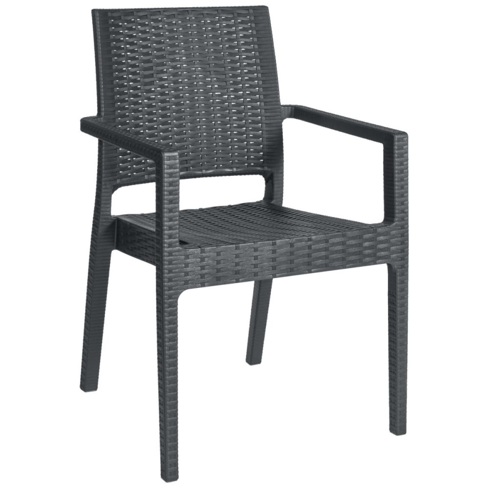 Siesta Stuhl Melrose mit Armlehne; 57x59x88 cm (BxTxH); anthrazit; 2 Stück / Pack