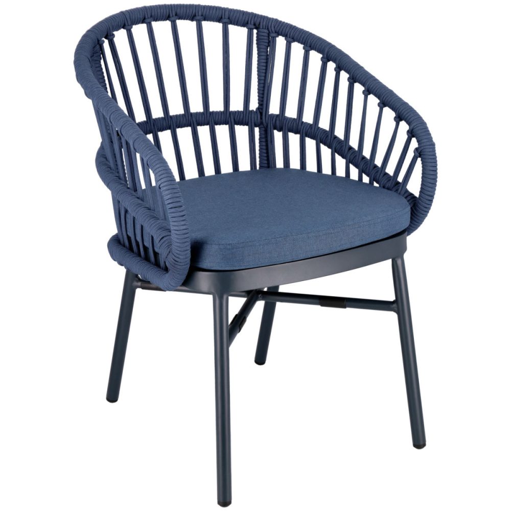 VEGA Terrassenstuhl Pina; 56x61x77 cm (BxTxH); blau; 2 Stück / Pack