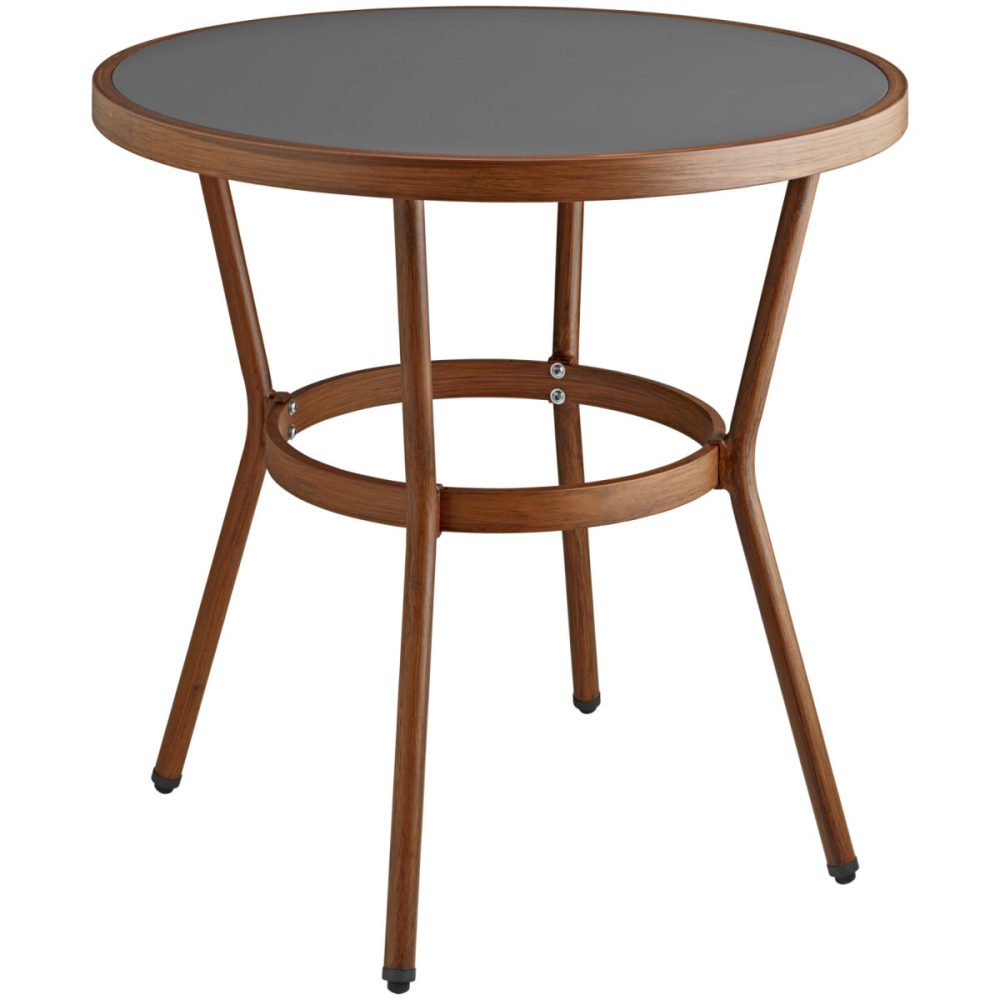 VEGA Outdoortisch Tolia; 80x74 cm (ØxH); Platte anthrazit, Gestell dunkelbraun; rund