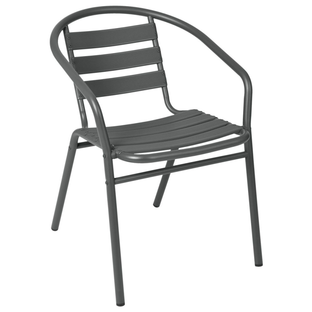 PULSIVA Outdoor-Stapelstuhl Malvena mit Armlehne; 52x59x72 cm (BxTxH); anthrazit; 4 Stück / Pack