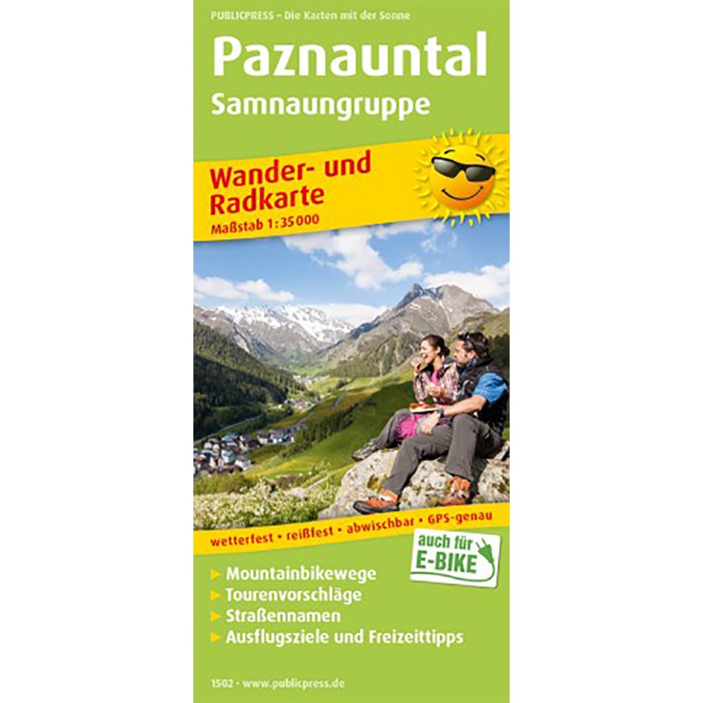 PublicPress Wander- und Radkarte Paznauntal, Samnaungruppe