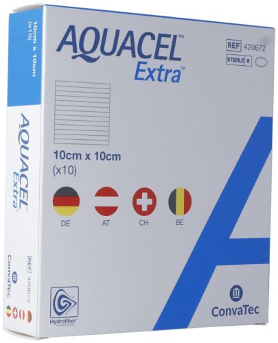 AQUACEL Hydrofiber Verband 10x10cm (10 Stück)