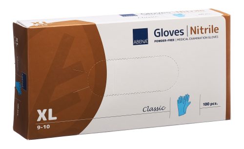 ABENA Classic Nitrilhandschuhe XL, 240mm, puderfrei unsteril blau (100 Stk)