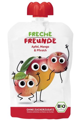 erdbär Freche Freunde Quetschie 100% Apfel, Mango & Pfirsich - 100 g
