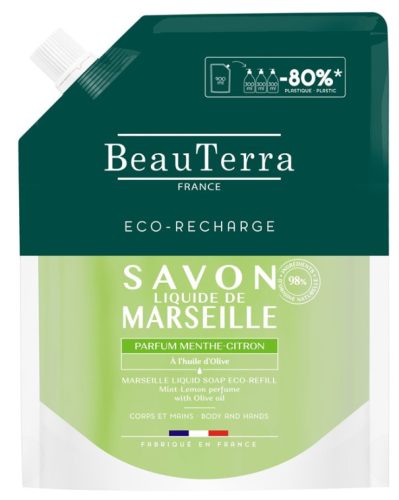 BeauTerra Flüssigseife Marseille Minze Zitrone refill 900 ml