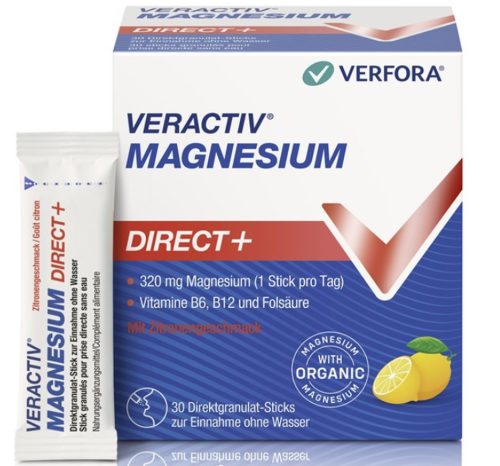 Veractiv Magnesium Direct+ Stick 30 Stück Zitrone