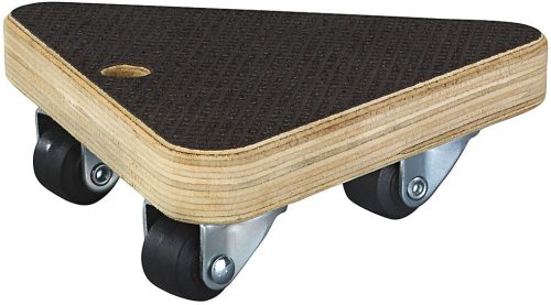 undefined, Transportroller aus Filmsiebdruckplatte dreieckig, VE 4 Stk, mit FSC®-Zertifizierung LxBxH 134 x 134 x 43 mm