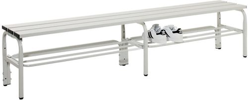 undefined, Umkleidebank aus Edelstahl, HxT 450 x 350 mm L 2000 mm, mit Schuhrost, ohne Hakenleiste