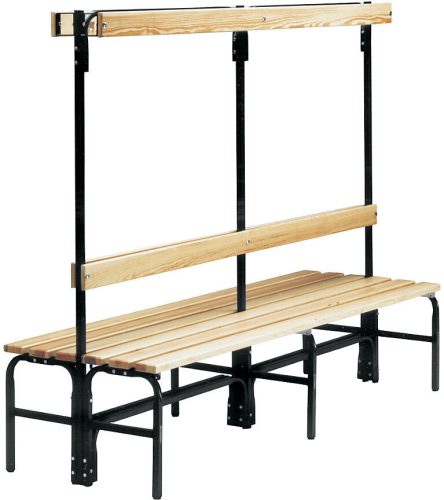 undefined, Garderobenbank mit Hakenleisten beidseitig, 12 Haken, 2000 mm ohne Schuhrost
