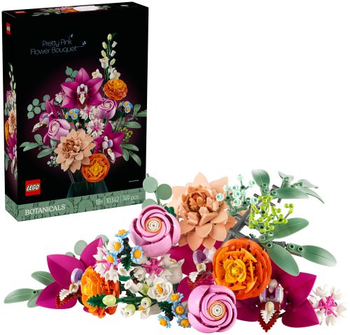LEGO, 10342 Botanicals Schöner Rosafarbener Blumenstrauß, Konstruktionsspielzeug