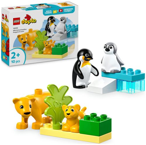 LEGO, 10442 DUPLO Town Wildtier-Familien: Pinguine und Löwen, Konstruktionsspielzeug