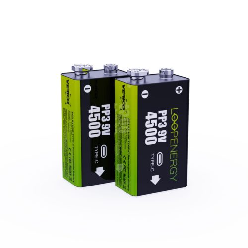 Verico Akku 2x PP3 9V 500 mAh mit USB-C