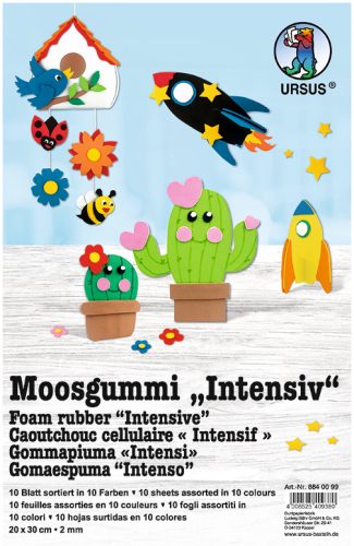 URSUS Moosgummi 20x30cm 8840099 10 Farben ass. 10 St&uuml;ck