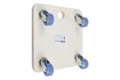 Transportroller aus Multiplexplatte quadratisch, VE 2 Stk Räder mit TPR-Bandage (soft)