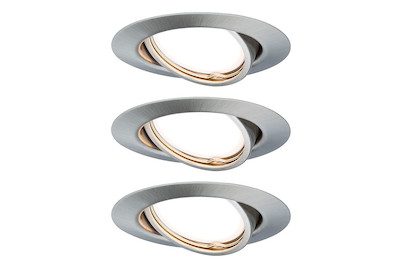 Paulmann, Paulmann 93420 Base Einbauleuchte 3er Set EEK: A+ (A++ - E) LED GU10 15 W Edelstahl (gebürstet)