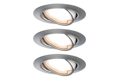 Paulmann, Paulmann 93421 Base Einbauleuchte 3er Set EEK: LED (A++ - E) LED LED 15 W Eisen (gebürstet)