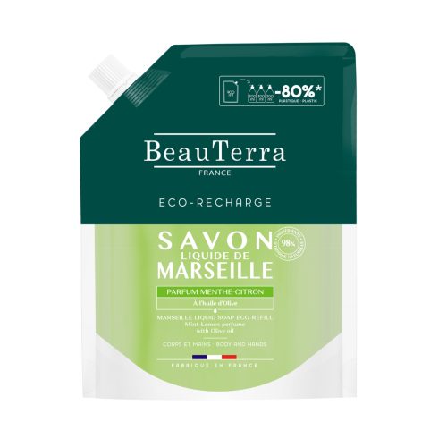 undefined, BeauTerra Flüssigseife Marseille Minze Zitrone refill 900 ml