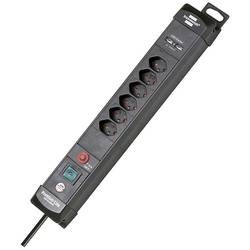 Brennenstuhl - Premium-Line 6fach schwarz *CH* 3m H05VV-F3G1,5 m. Schalter+USB 3.1A, Stabile, formschöne Kompaktleiste aus hochbruchfestem Spezial-Kunststoff, Elegantes, schlankes, zeitloses, hochwertiges Design, Schutzkontakt-Steckdosen in 45°-Ano