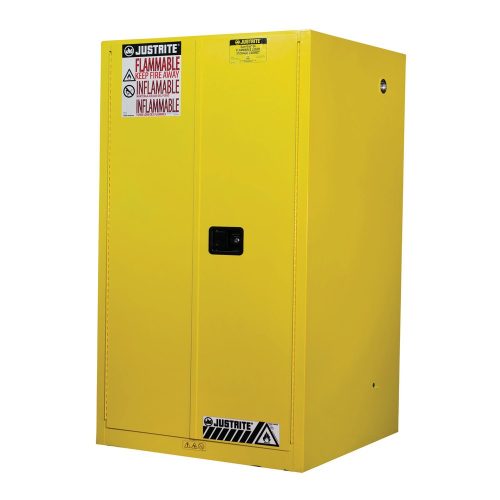 Justrite FM-Sicherheitsschrank HxBxT 1651 x 864 x 864 mm, selbstschließende Türen für gewässergefährdende Medien, gelb
