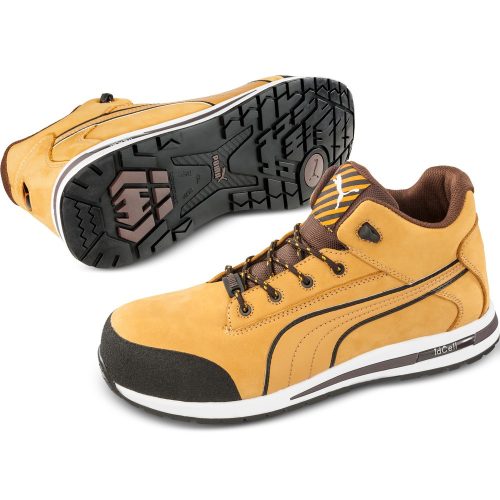 PUMA Safety, PUMA Safety Dash Wheat Mid HRO SRC 633180-45 Sicherheitsstiefel S3 Größe: 45 Beige, Braun 1 Paar