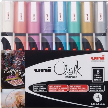 uni-ball, uni-ball Chalk Marker 1.8-2.5mm METALLIC 8 Stk