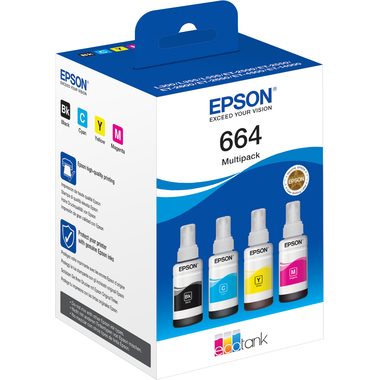 Epson, Epson EcoTank 664 - 4er-Pack - Schwarz, Gelb, Cyan, Magenta - Original - Nachfülltinte