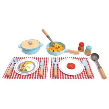 Hape, Hape Spiel-Geschirr Cook + Serve-Set