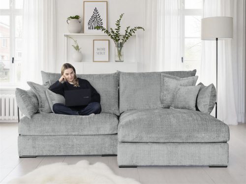 HOME AFFAIRE, Home affaire Ecksofa "Casa XXL L-Form, B: 247 cm" 4 Zierkissen, Mega-Sofa, in Cord oder Chenille-Struktur, Federkern