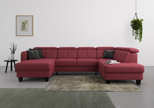 SIT&MORE, sit&more Wohnlandschaft »Bellucci«, inklusive Kopfteilverstellung und Federkern, wahlweise mit Bettfunktion und Bettkasten