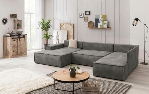HOME AFFAIRE, Home affaire Wohnlandschaft »SHERWOOD«, mit Bett-Funktion (Liegefläche 194x139 cm), mit 4 losen Rückenkissen
