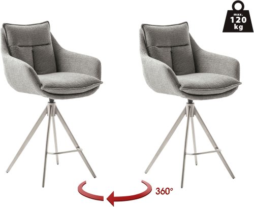 Mca furniture, MCA furniture Bistrostuhl »Parker Tresenstuhl mit Armlehnen Tresenhocker«, (Set), 2 St., Struktur weich, Barhocker,Barmoebel,Barstuhl,360° drehbar,mit Lehne,belastbar 120 kg