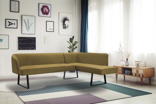 exxpo - sofa fashion, exxpo - sofa fashion Eckbank »Americano«, mit Keder und Metallfüssen, Bezug in verschiedenen Qualitäten, Frei im Raum stellbar