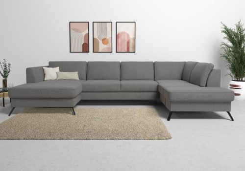 SIT&MORE, sit&more Wohnlandschaft, inklusive Sitztiefenverstellung, wahlweise mit Bettfunktion, 15cm hoch