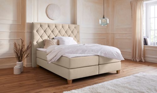 Guido Maria Kretschmer Home&Living, Guido Maria Kretschmer Home&Living Boxspringbett »Harmones hoch«, in 3 Breiten, 3 Matratzenarten, Härtegrad auch im Mix mit je 1 Matratze in H2 und H3, incl. Topper
