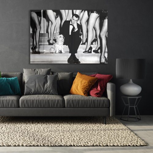 queence Acrylglasbild »Frank Sinatra«, Schwarz-Weiss-Mann-Stars-Hund