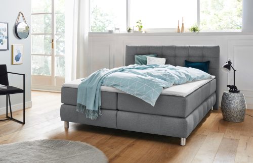 andas Boxspringbett »Salo XXL«, in Samtoptik oder Struktur, 6 Breiten in Überlänge 220cm, 4 Härtegrade