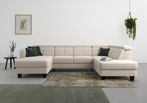 SIT&MORE, sit&more Wohnlandschaft »Bellucci«, inklusive Kopfteilverstellung und Federkern, wahlweise mit Bettfunktion und Bettkasten