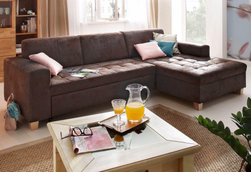 HOME AFFAIRE, Home affaire Ecksofa »Corby«, wahlweise mit Bettfunktion, Steppung auf Sitzfläche