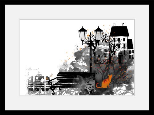 queence Bild »Park«, Katze, Park, Stadt, gerahmt